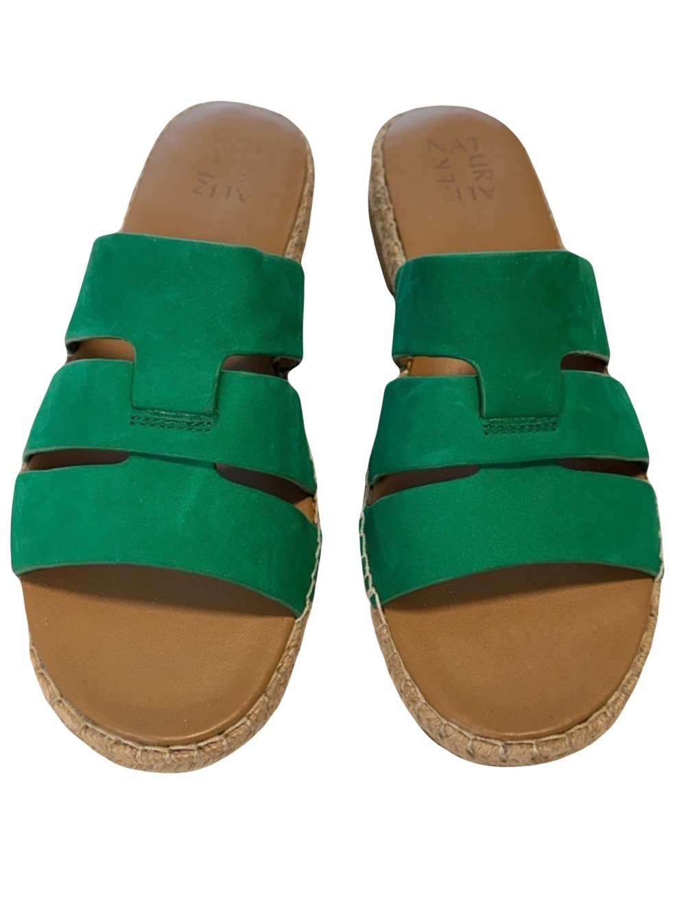 Naturalizer Green Leather Slide Sandals Size 9 1/2